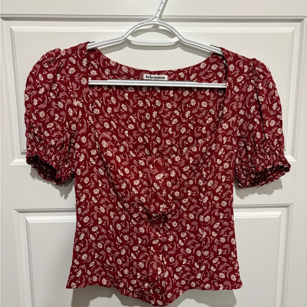 Reformation Floral Blouse